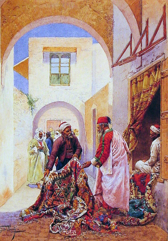  Giulio Rosati The Carpet Sellers - Canvas Art Print