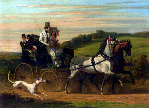  Henri D'Annecy (Comte De) Montpezat The Carriage Ride - Canvas Art Print