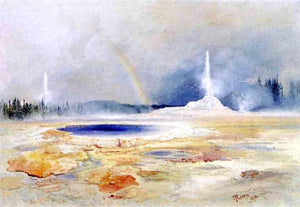  Thomas Moran The Castle Geyser, Fire Hole Basin - Canvas Art Print