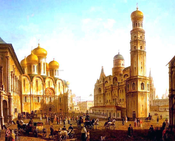  Fedor Yakovlevich Alekseev The Cathedral Square in the Moscow Kremlin - Canvas Art Print