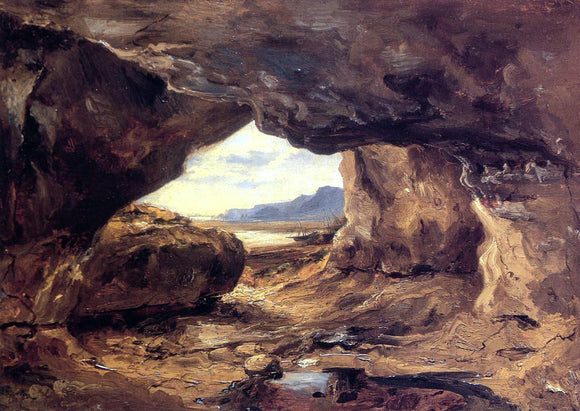  Theodore Rousseau A Cave in a Cliff near Granville - Canvas Art Print