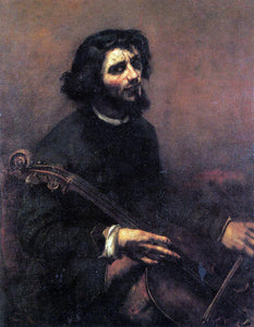 Gustave Courbet The Cellist, Self Portrait - Canvas Art Print