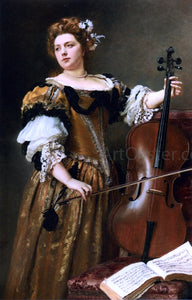 Gustave Jean Jacquet The Cello Player - Canvas Art Print