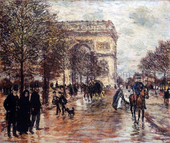  Jean-Francois Raffaelli The Champs-Elysees, The Arc de Triompne - Canvas Art Print