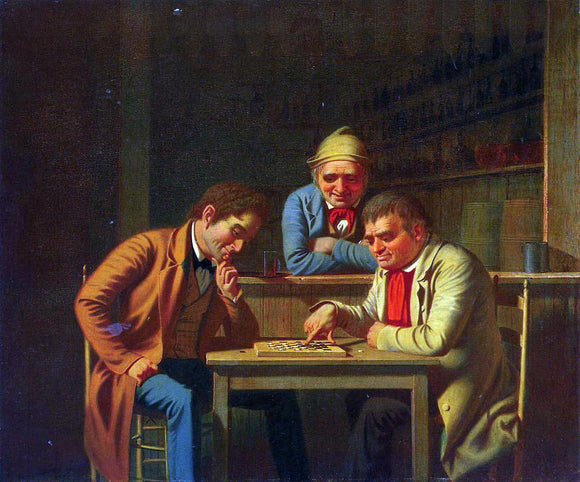  George Caleb Bingham The Checker Players (also known as Playing Checkers) - Canvas Art Print