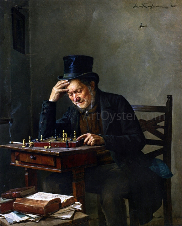 Isidor Kaufmann The Chess Player - Canvas Art Print
