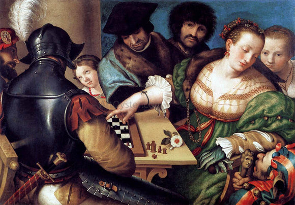  Giulio Campi The Chess Players - Canvas Art Print