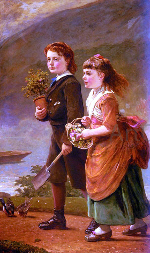  James Sant The Children Of Major H. Barrett Of Moredon, Taunton - Canvas Art Print