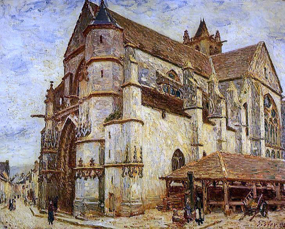  Alfred Sisley The Church at Moret, Icy Weather - Canvas Art Print