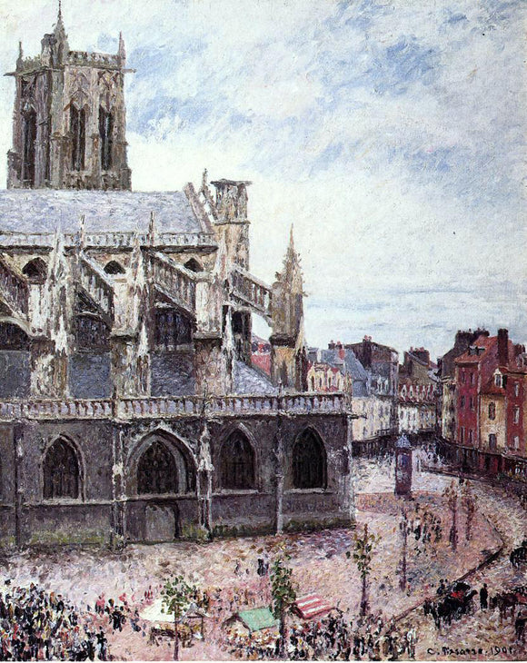  Camille Pissarro The Church of Saint-Jacues, Dieppe, Rainy Weather - Canvas Art Print