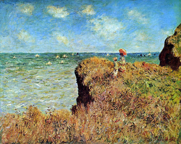  Claude Oscar Monet A Cliff Walk, Pourville - Canvas Art Print