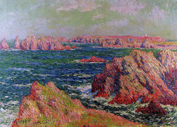  Henri Moret The Cliffs at Belle Ile - Canvas Art Print