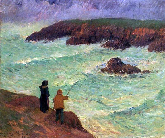  Henri Moret The Cliffs near the Sea - Canvas Art Print