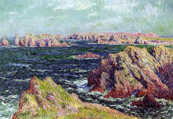  Henri Moret The Cliffs of Belle Ile - Canvas Art Print