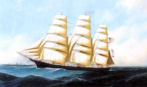  Antonio Jacobsen The Clipper Ship "Triumphant" - Canvas Art Print