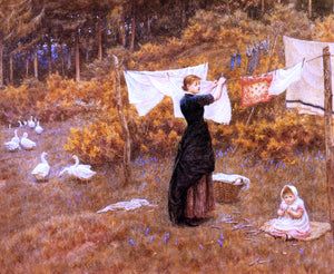  Helen Allingham The Clothes Line - Canvas Art Print