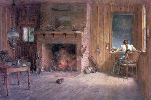 Thomas Worthington Whittredge The Club House Sitting Room at Balsam Lake, Catskills - Canvas Art Print