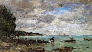  Eugene-Louis Boudin The Coastline at Plougastel - Canvas Art Print