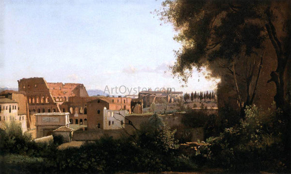  Jean-Baptiste-Camille Corot The Coliseum Seen from the Farnese Gardens - Canvas Art Print