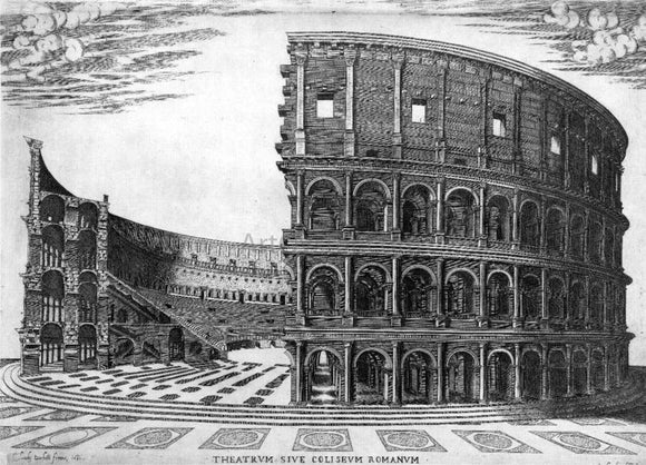  Antonio Lafreri The Colosseum in Rome - Canvas Art Print