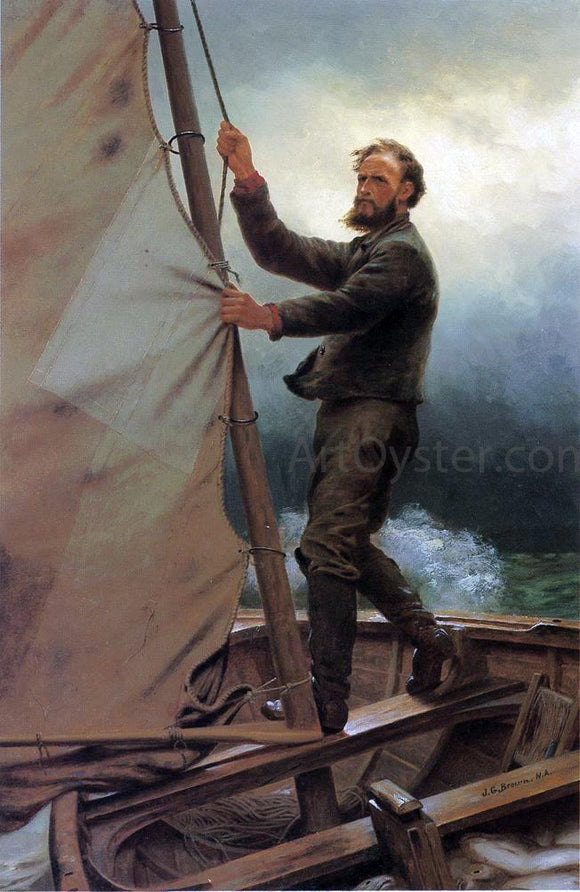  John George Brown The Coming Squall - Canvas Art Print