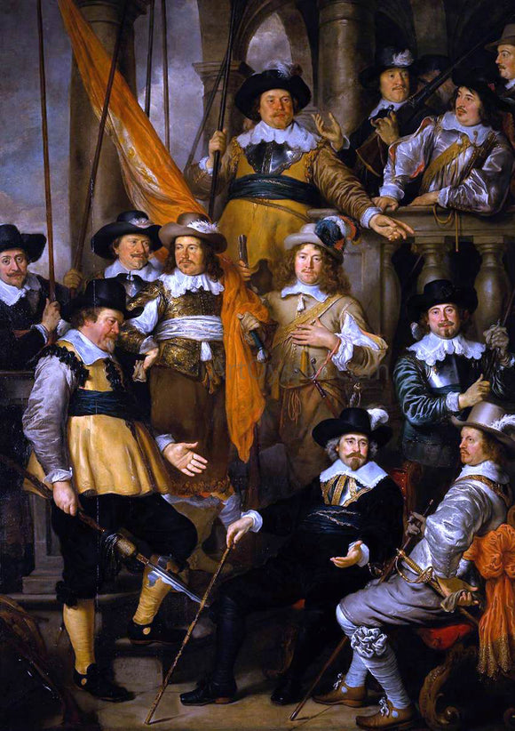 Govert Teunisz Flinck The Company of Captain Albert Bas and Lieutenant Lucas Conijn - Canvas Art Print
