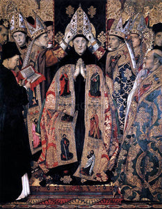  Jaume Huguet The Consecration of St Augustine - Canvas Art Print