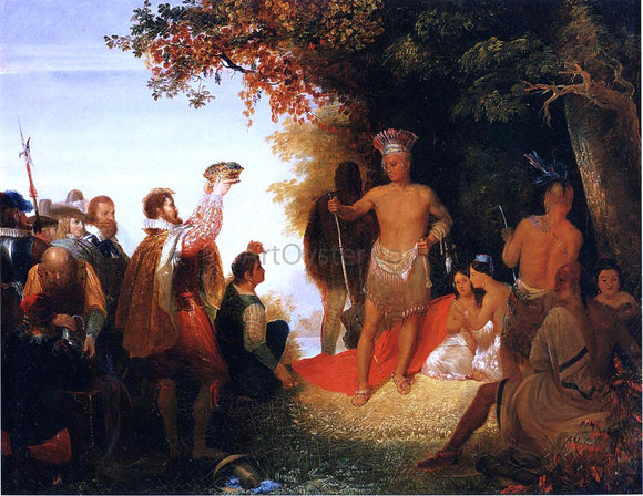  John Gadsby Chapman The Coronation of Powhatan - Canvas Art Print