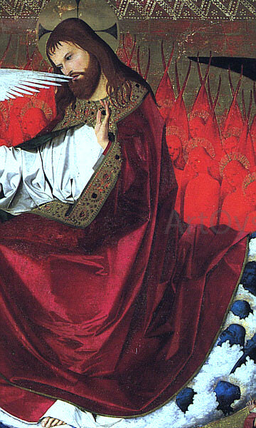  Enguerrand Charonton The Coronation of the Virgin, detail: Jesus - Canvas Art Print