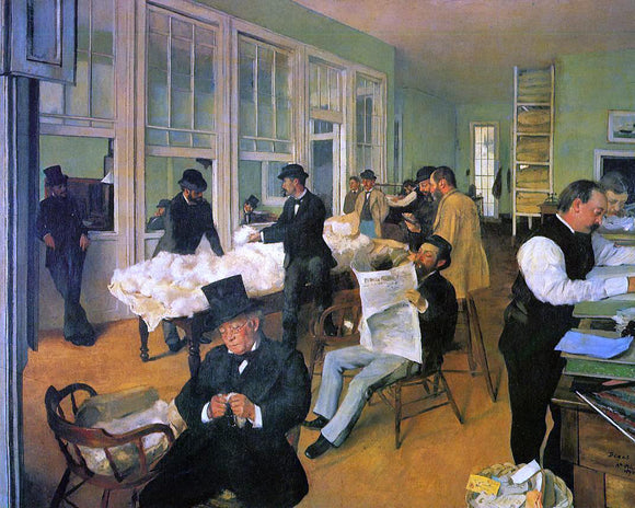  Edgar Degas The Cotton Exchange in New Orleans - Canvas Art Print