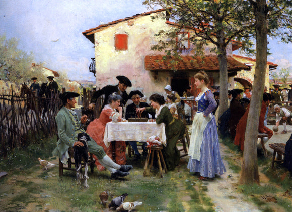  Raffaelo Sorbi The Country Inn - Canvas Art Print