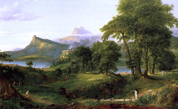 Thomas Cole The Course of Empire: The Arcadian or Pastoral State - Canvas Art Print