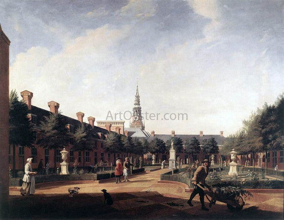  Vincent II Laurensz. Van der Vinne The Courtyard of the Proveniershof - Canvas Art Print