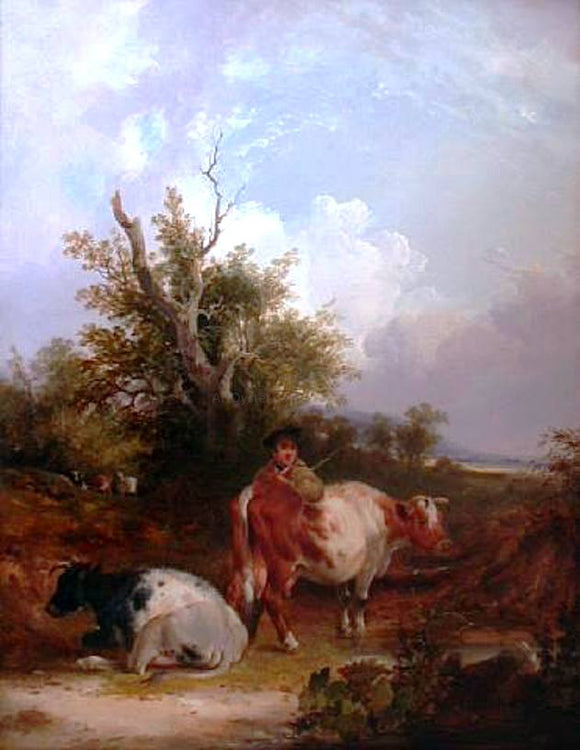  Senior William Shayer The Cowherd - Canvas Art Print
