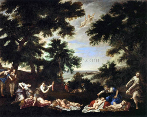  Francesco Albani The Cupids Disarmed - Canvas Art Print