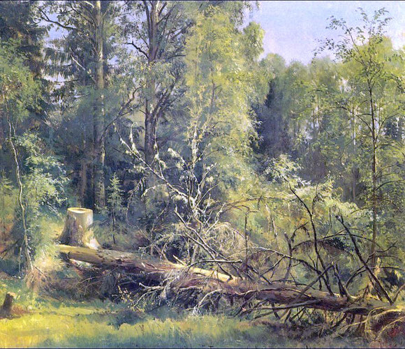  Ivan Ivanovich Shishkin The Cut Down Tree - Canvas Art Print