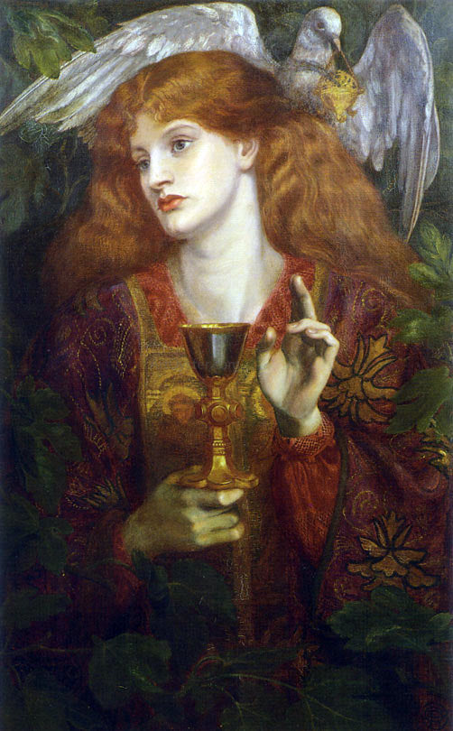  Dante Gabriel Rossetti A Damsel of the Sanct Grael - Canvas Art Print