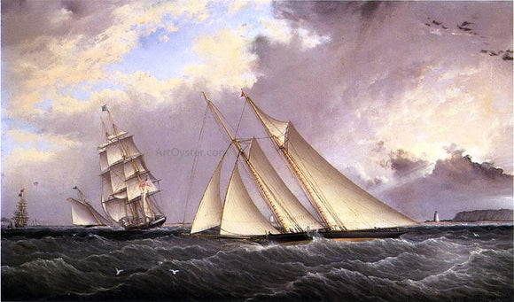  James E Buttersworth The Dauntless off Sandy Hook - Canvas Art Print