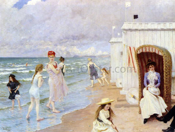  Paul-Gustave Fischer The Day at the Beach - Canvas Art Print