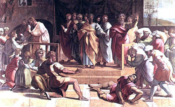  Raphael The Death of Ananias - Canvas Art Print