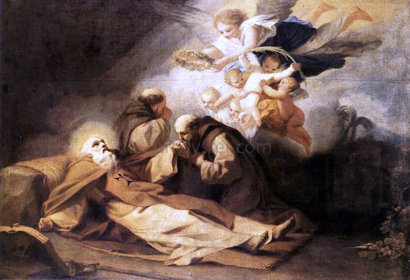  Antonio Viladomat Y Manalt The Death of St Anthony the Hermit - Canvas Art Print
