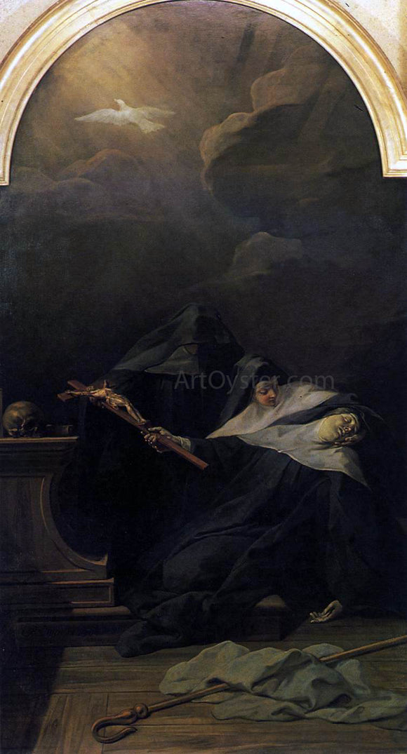  II Restout Jean The Death of St Scholastica - Canvas Art Print