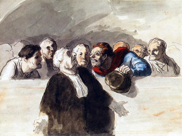  Honore Daumier The Defense Attorney - Canvas Art Print