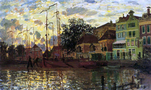  Claude Oscar Monet The Dike at Zaandam, Evening - Canvas Art Print