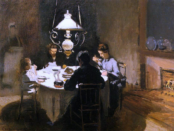  Claude Oscar Monet The Dinner - Canvas Art Print