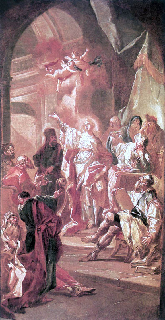  Johann Lucas Kracker The Dispute between St Catherine of Alexandria and the Philosophers - Canvas Art Print
