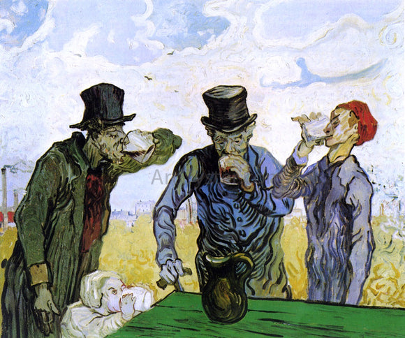  Vincent Van Gogh The Drinkers (after Daumier) - Canvas Art Print