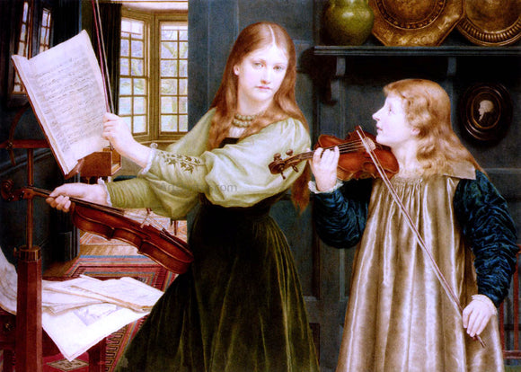  Henry Holiday The Duet, Portrait Of Alexandra, Daughter Of Rev. G. Kitchin And Winifrid, Daughter Of The Painter - Canvas Art Print