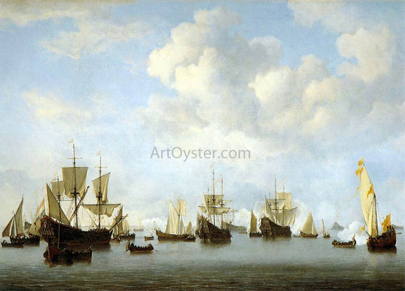  The Younger Willem Van de  Velde The Dutch Fleet in the Goeree Straits (Guinea) - Canvas Art Print