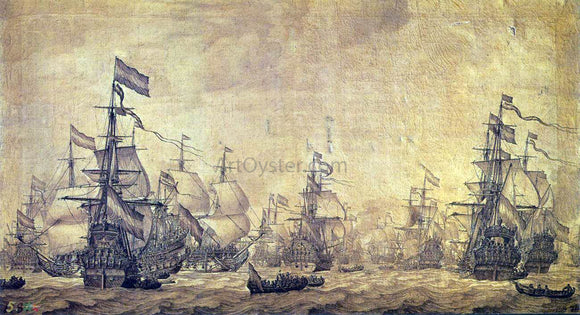  The Elder Willem Van de  Velde The Dutch Navy Sailing - Canvas Art Print